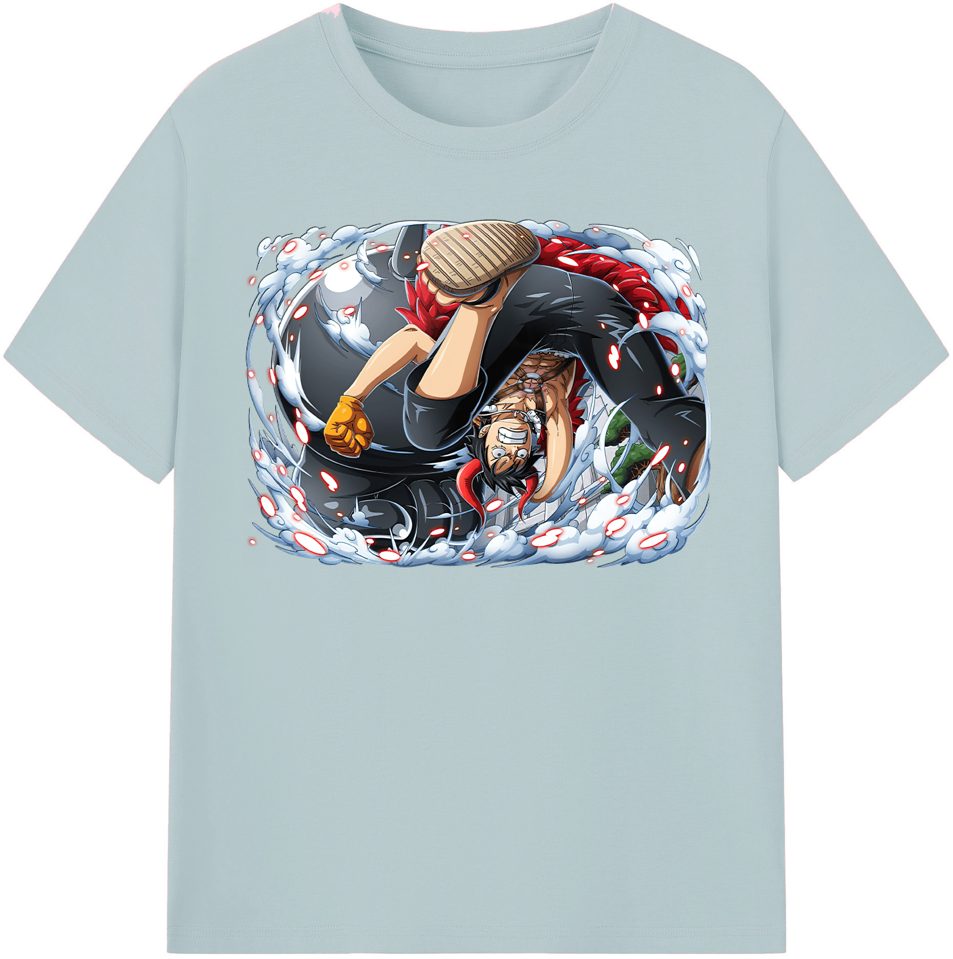 ワンピース モンキー・D・ルフィ ONE PIECE Monkey D. Luffy 綿100％半袖Tシャツ（フロントプリント）